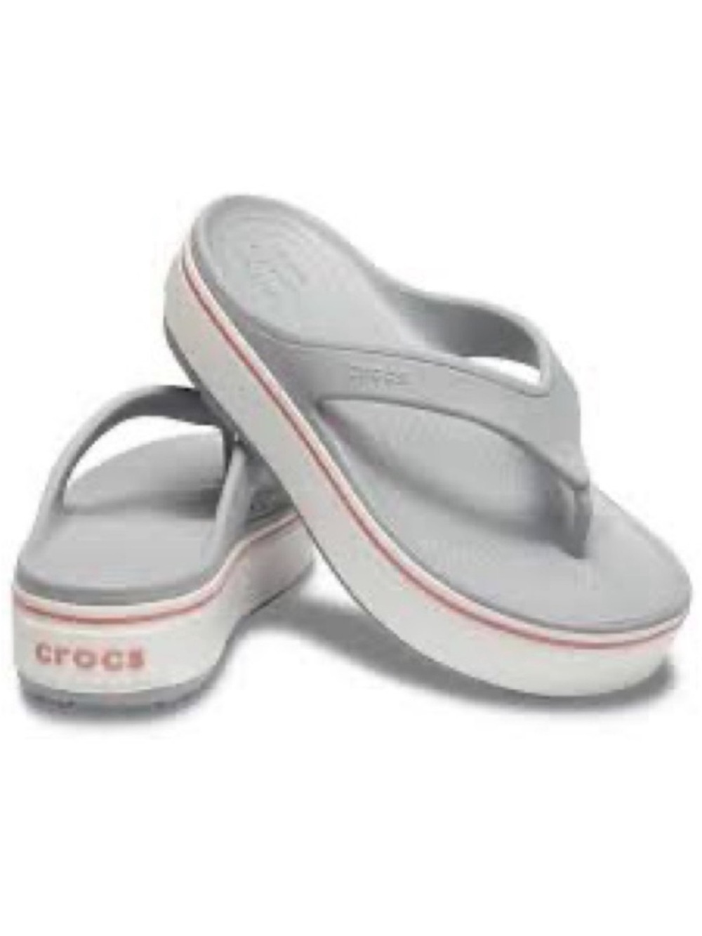 Crocs Comfort Crocband Gray Platform Thong Flip Flop Sandals Women’s 9